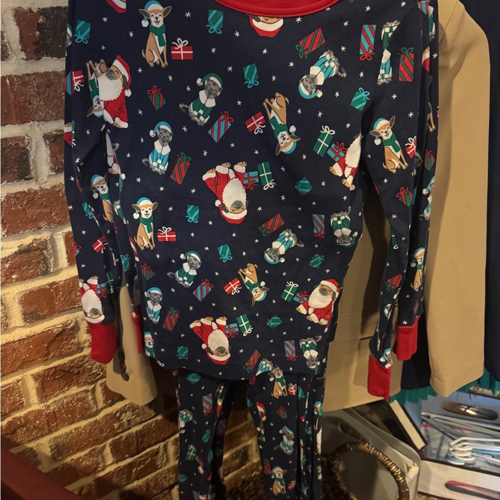 Lands' End Kids Pajama Set - Navy with Red Accents